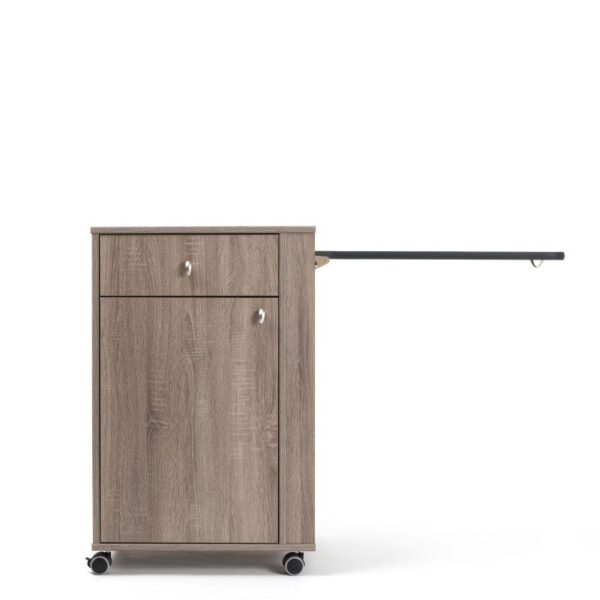 385 - 8002802 - Oxide - Side view - table out 385 Mesa de cabeceira com estante