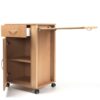 385P - 3Q view - table out drawer open 385 Mesa de cabeceira com estante