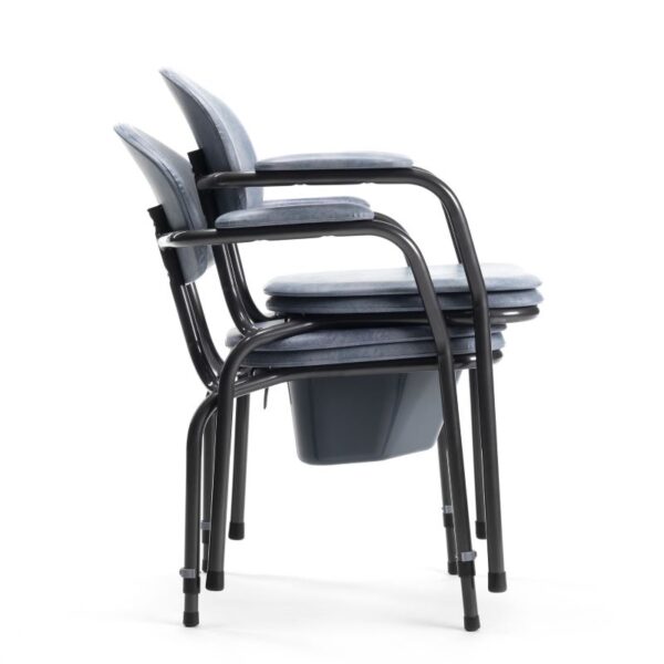 9062 - 9063 C86 blue upholstery - Stacked Cadeira sanitária regulável em altura 9063 (5 unidades por embalagem)