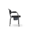 9062 C86 black upholstery - Side view Cadeira sanitária fixa 9062 (5 unidades por embalagem)