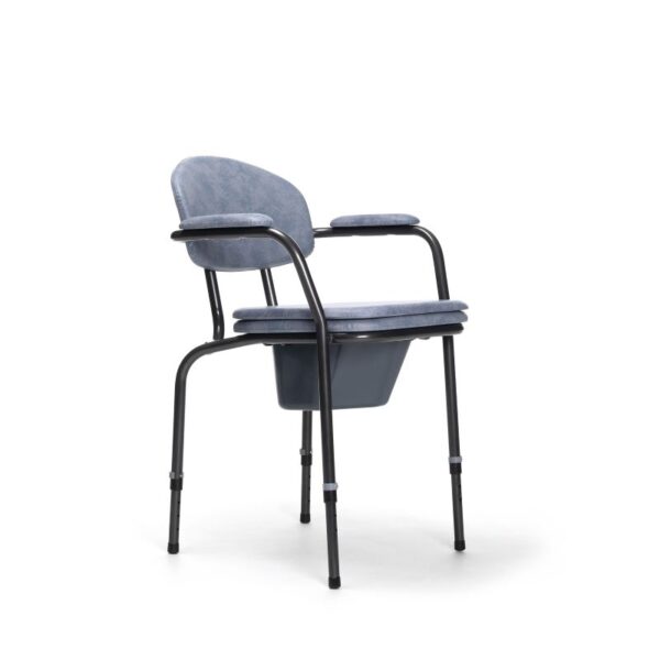 9063 C86 blue upholstery - 3Q view Cadeira sanitária regulável em altura 9063 (5 unidades por embalagem)