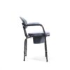 9063 C86 blue upholstery - Side view Cadeira sanitária regulável em altura 9063 (5 unidades por embalagem)