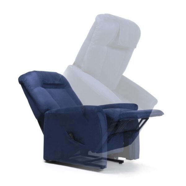 Ontario 1 - blue cloth - 3Q view reclined stand up Sistema de elevação ONTARIO I