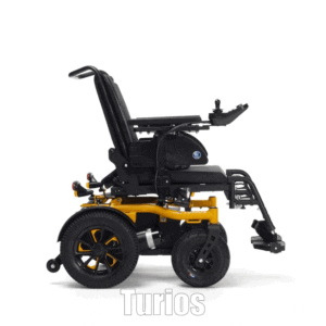 Turios-C87SE30SE34-Sideview2-ezgif.com-added-text Cadeira de rodas elétrica Turios basculação manual SE30 - 6 Km/h